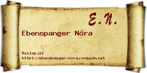 Ebenspanger Nóra névjegykártya